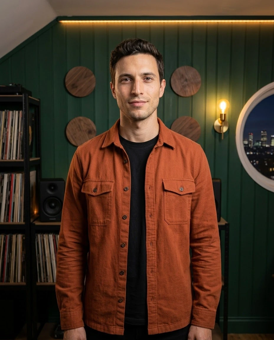 AI-generated example photo in the "DJ / Music Producer" style