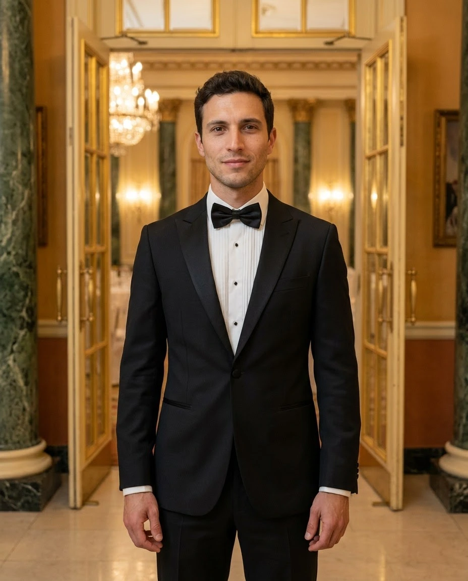 AI-generated example photo in the "Black Tie Gala" style
