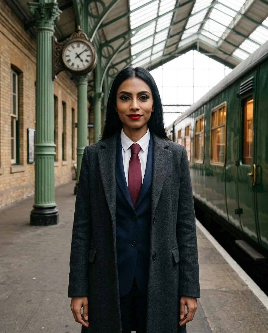 AI-generated example photo in the "Train Station Departure" style