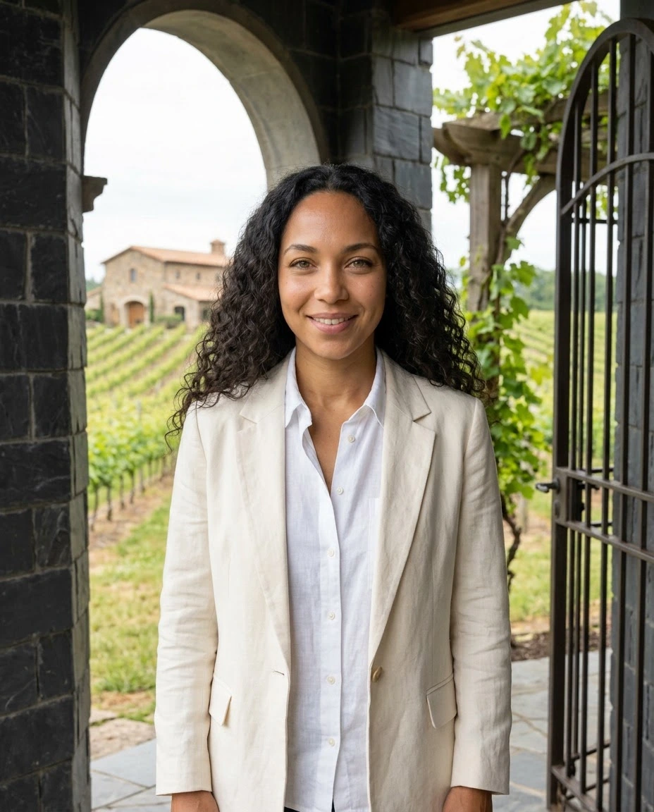 AI-generated example photo in the "Vineyard Elegance" style