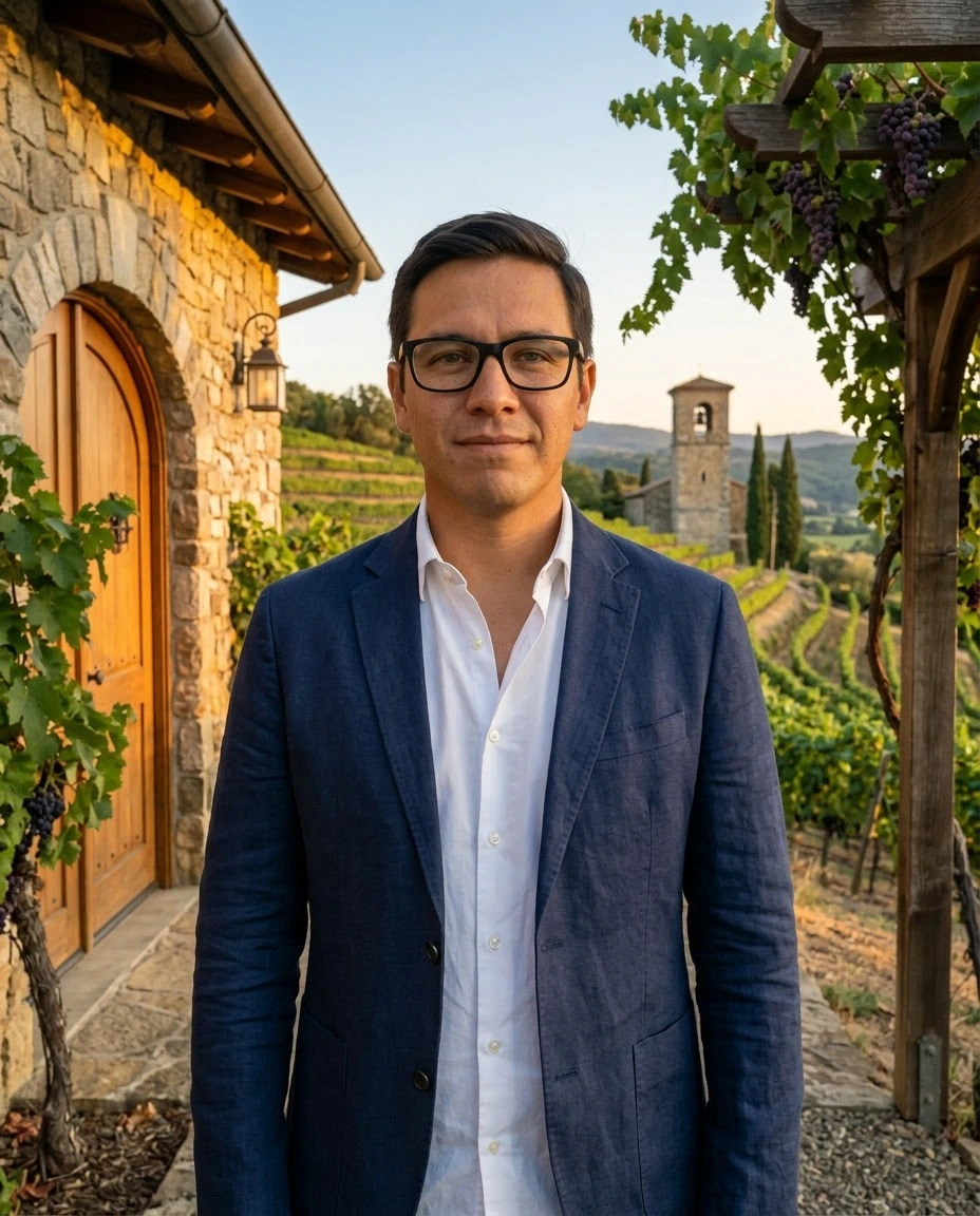 AI-generated example photo in the "Vineyard Sunset" style
