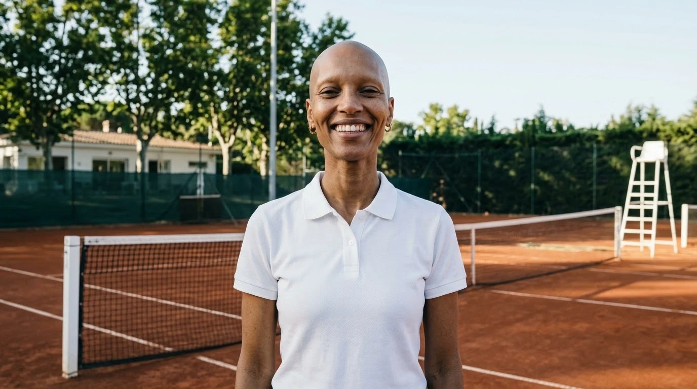 AI-generated example photo in the "Tennis Court" style