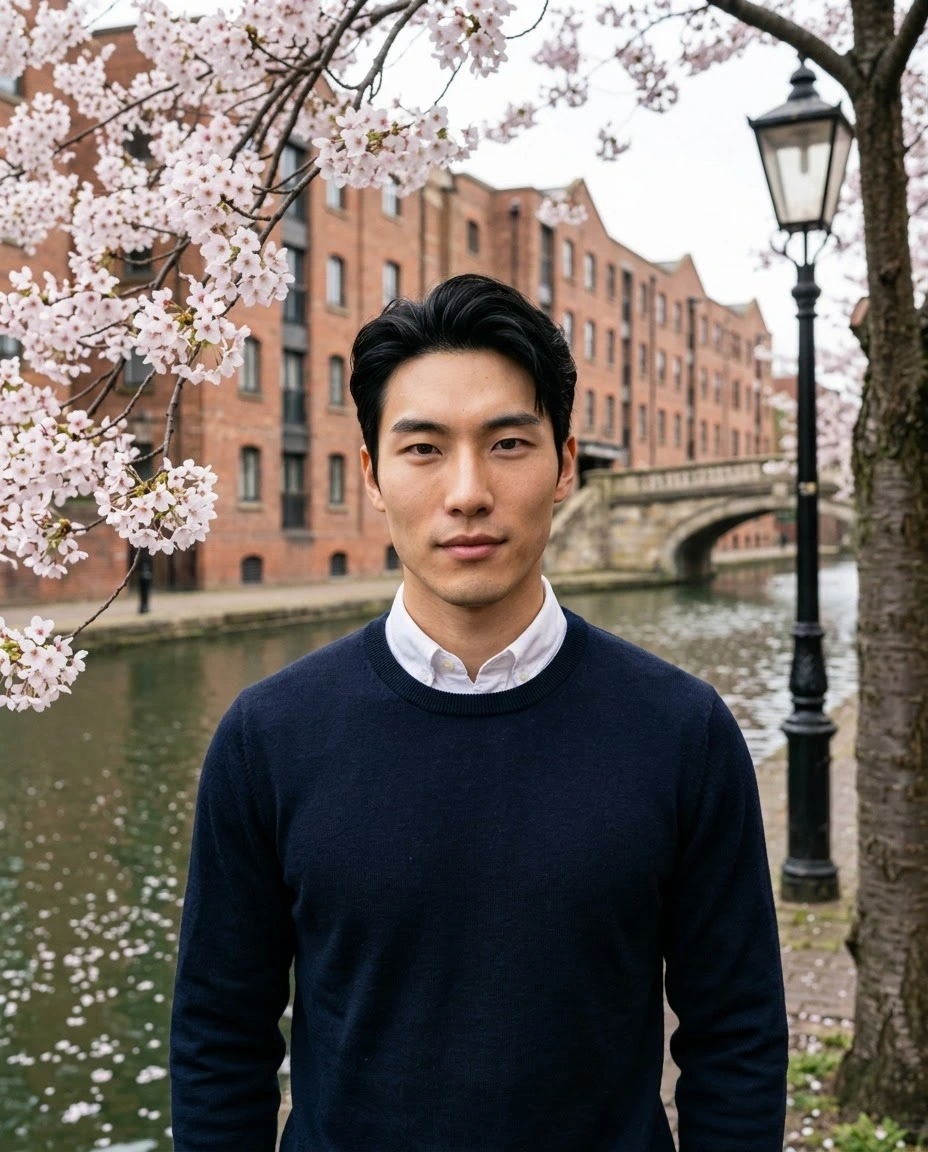 AI-generated example photo in the "Cherry Blossom Portrait" style