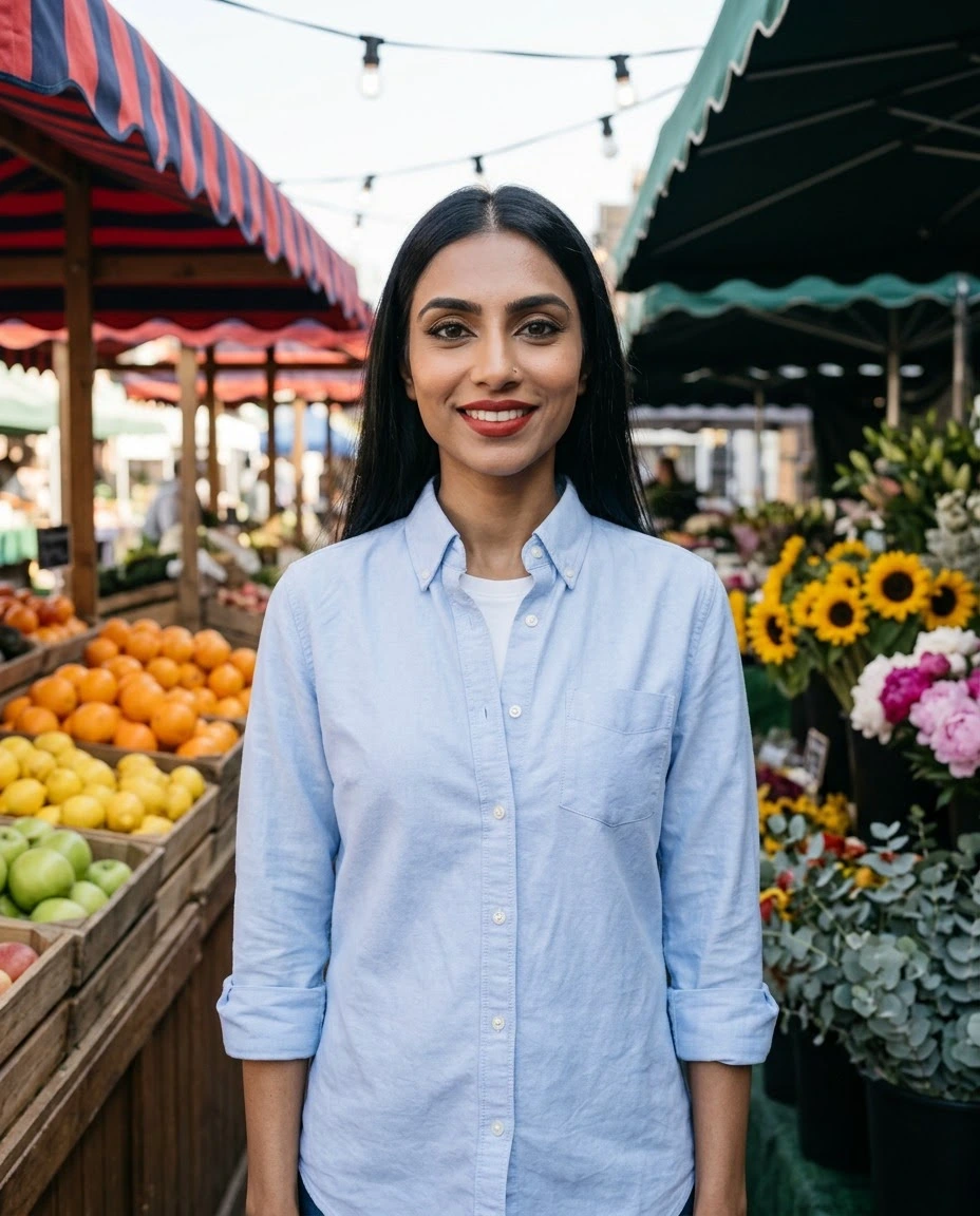 AI-generated example photo in the "Weekend Market" style