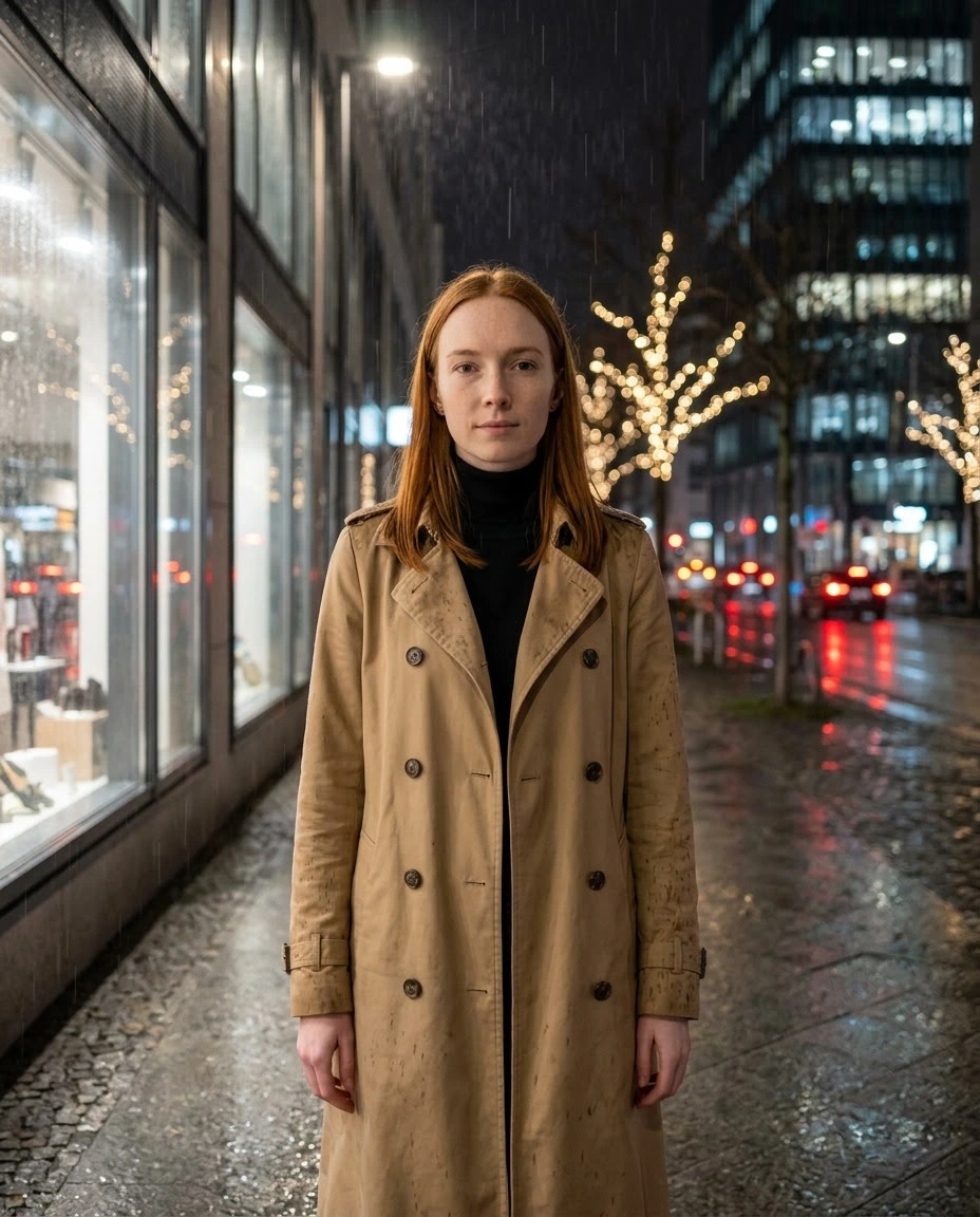 AI-generated example photo in the "Night City Rain" style