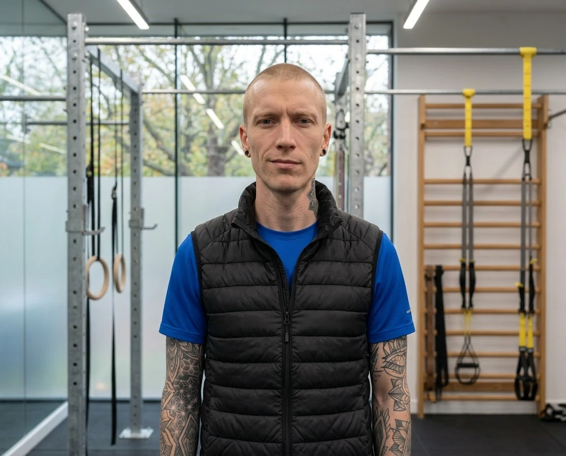 AI-generated example photo in the "Fitness Trainer" style