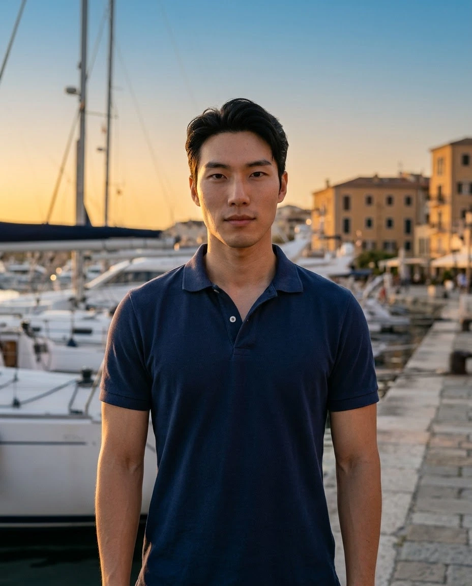 AI-generated example photo in the "Harbor Sunset" style