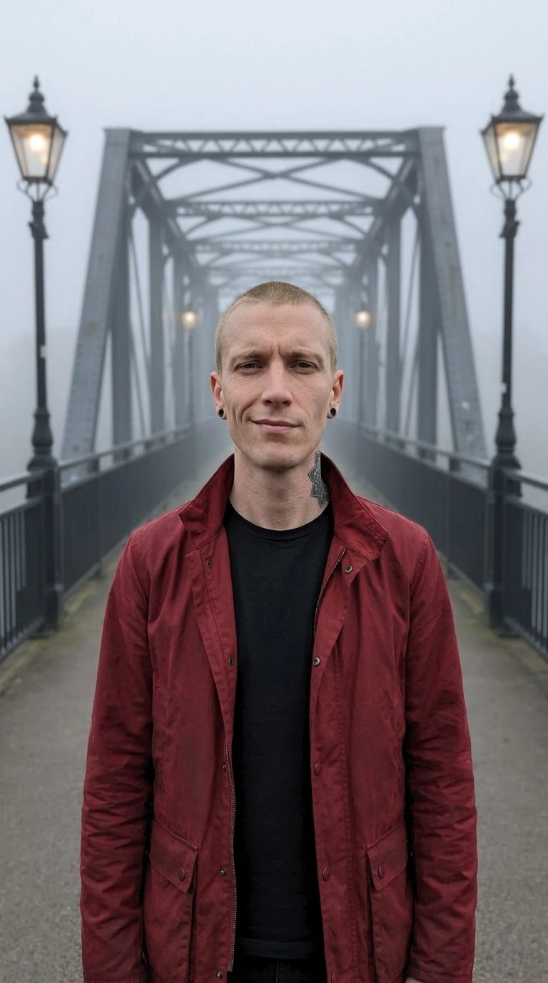 AI-generated style example photo: Foggy Bridge
