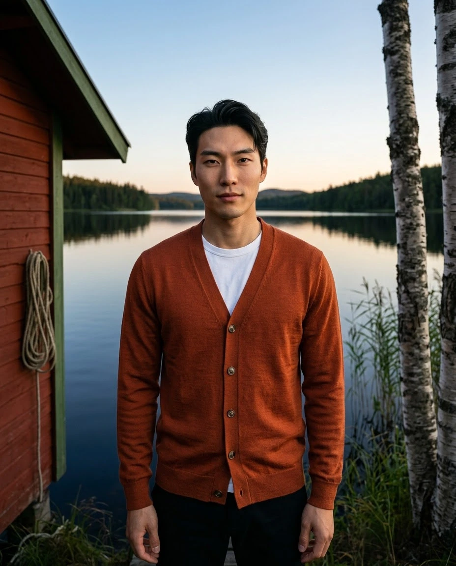 AI-generated example photo in the "Lakeside Calm" style