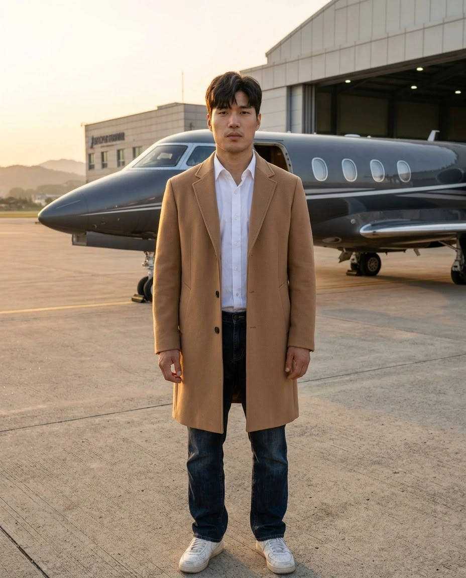 AI-generated example photo in the "Private Jet Departure" style